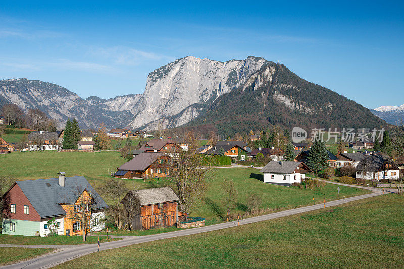 奥地利山村，Bad Aussee, Salzkammergut，奥地利